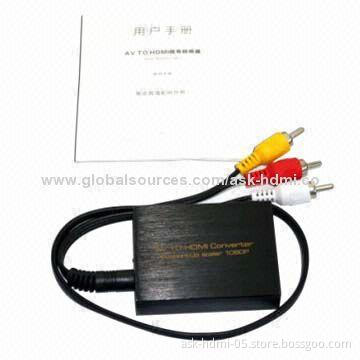 AV (Composite/RCA/CVBS) to HDMI Converter with Up Scalar to 1,080P, 5V DC/1A Power Supply